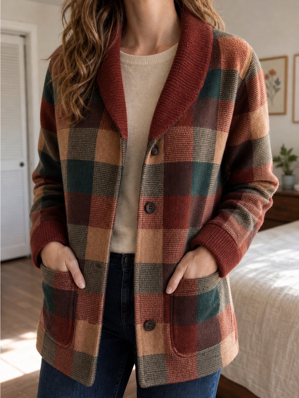 Plaid coat Jacket in Warm Tones from Wallace & Barnes (J Crew)